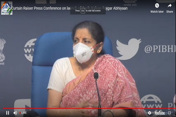 VIDEO| 20ಕ್ಕೆ ಗರೀಬ್ ಕಲ್ಯಾಣ್ ರೋಜ್​ಗಾರ್ ಯೋಜನೆಗೆ ಚಾಲನೆ – ಕೇಂದ್ರ ವಿತ್ತ ಸಚಿವೆ
