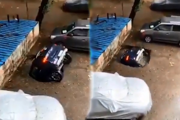 VIDEO| ಕಾರು ನುಂಗಿದ ಸಿಂಕ್​ ಹೋಲ್​​: ಆತಂಕಕಾರಿ ವಿಡಿಯೋ ವೈರಲ್​!