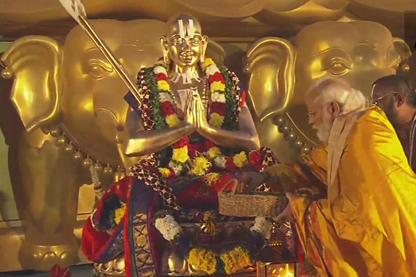 ಸಮತಾಮೂರ್ತಿ ಅನಾವರಣ: ವಿಶ್ವದ 2ನೇ ಅತಿ ಎತ್ತರದ ಪ್ರತಿಮೆ ಲೋಕಾರ್ಪಣೆ ಮಾಡಿದ ಮೋದಿ