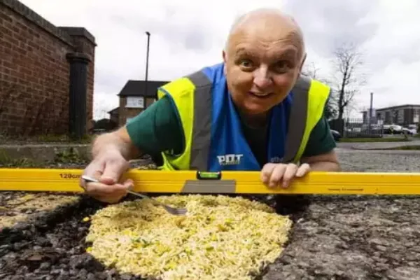 UK Man Becomes Internet Sensation For Filling Potholes With Noodles and India Needs Him Too