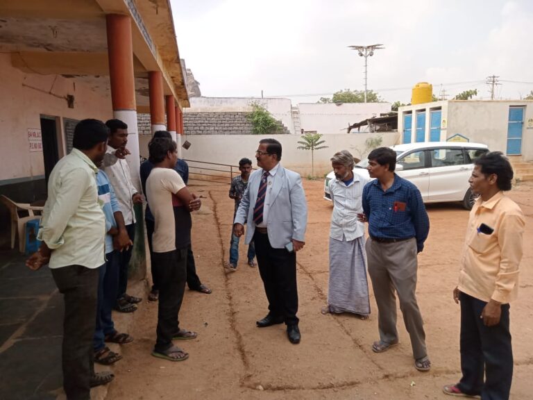 judge devendra pandit visit govt school bahaddura bandi village koppal