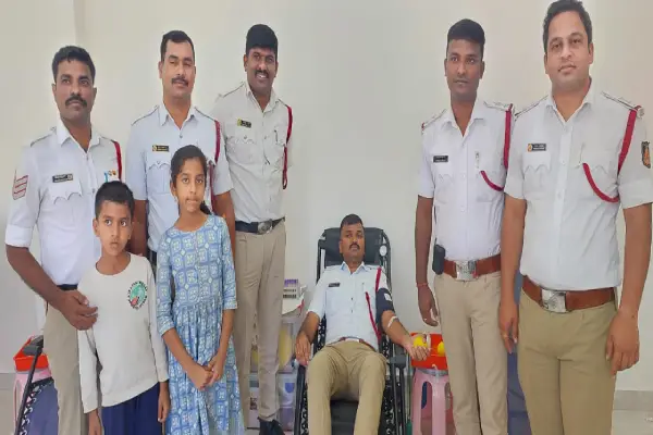 Traffic police blood donation
