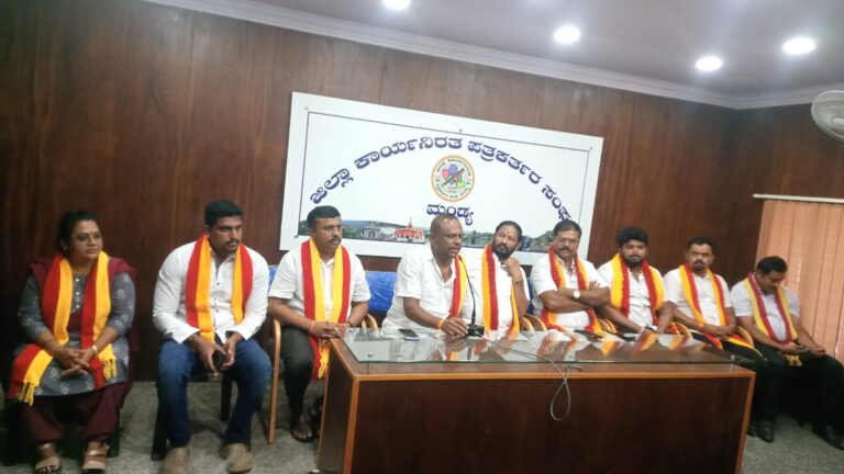 Federation of Kannada Organizations Press Conference Mandya