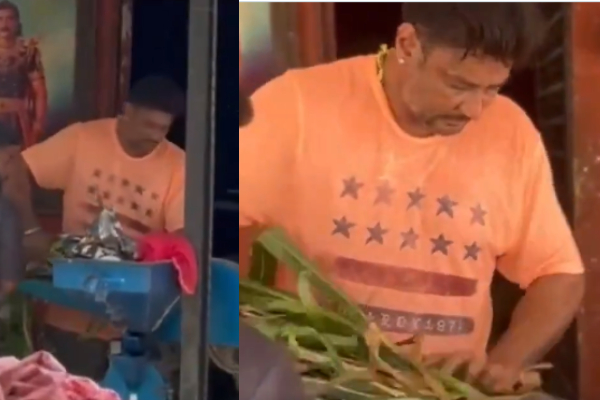 VIDEO | ಕೈ ನೋವಿನಲ್ಲೂ ಹಸುಗಳಿಗೆ ಮೇವು ಸಿದ್ಧಪಡಿಸಿದ ನಟ ದರ್ಶನ್​
