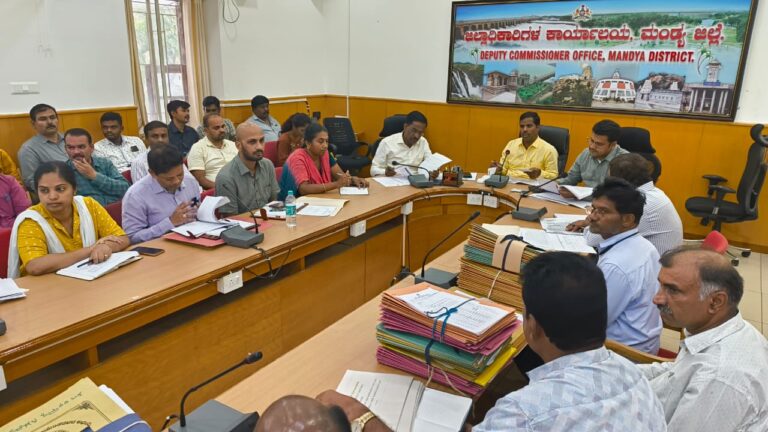 Meeting regarding clearing encroachment of lakes mandya
