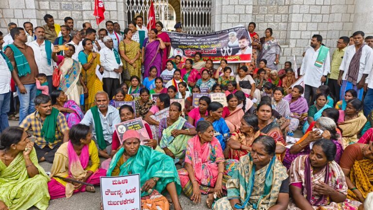 Protest against MP Prajwal and MLA Revanna mandya